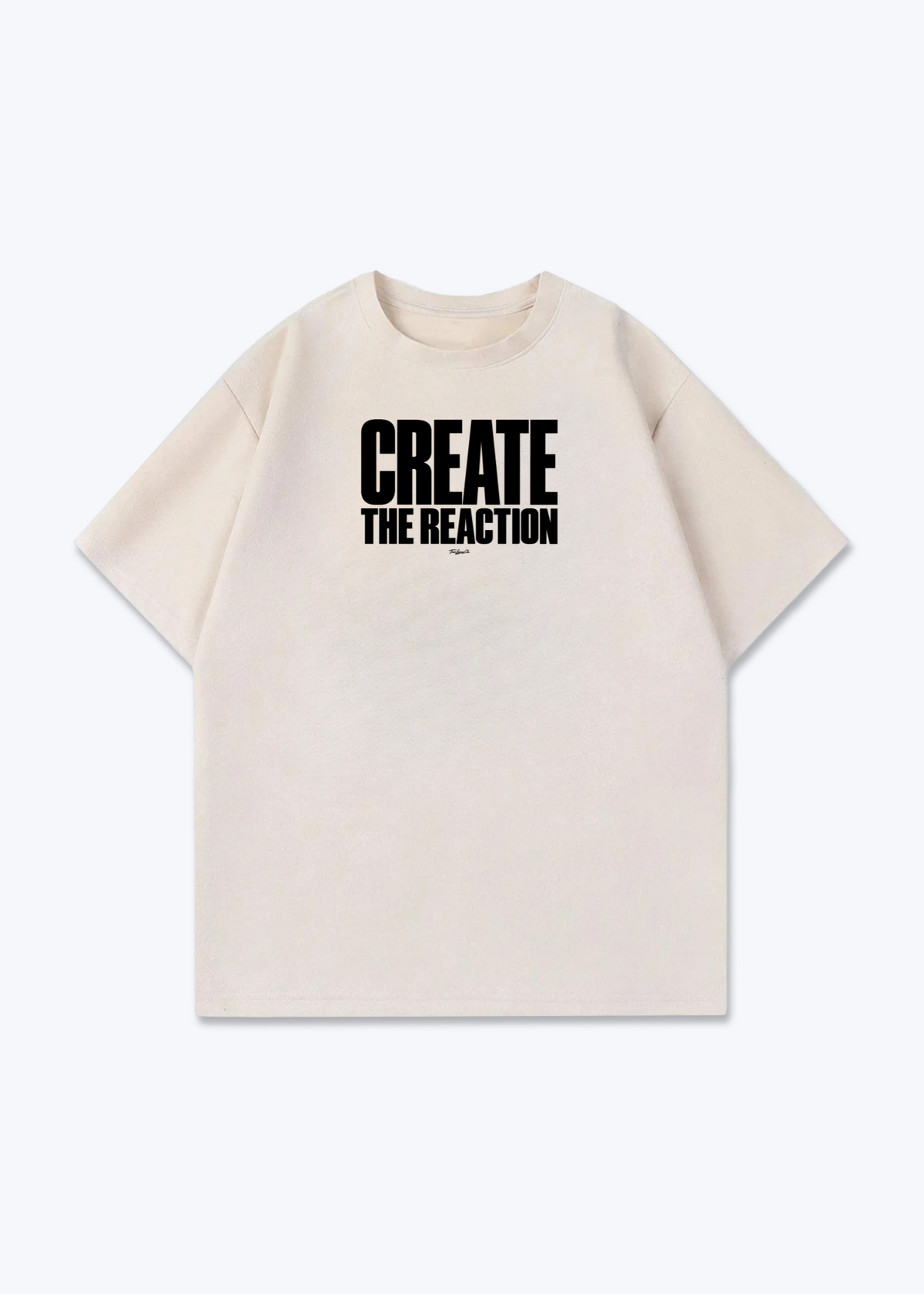 CREATE THE REACTION - Oversized Shirt - Beige Front (Designed)