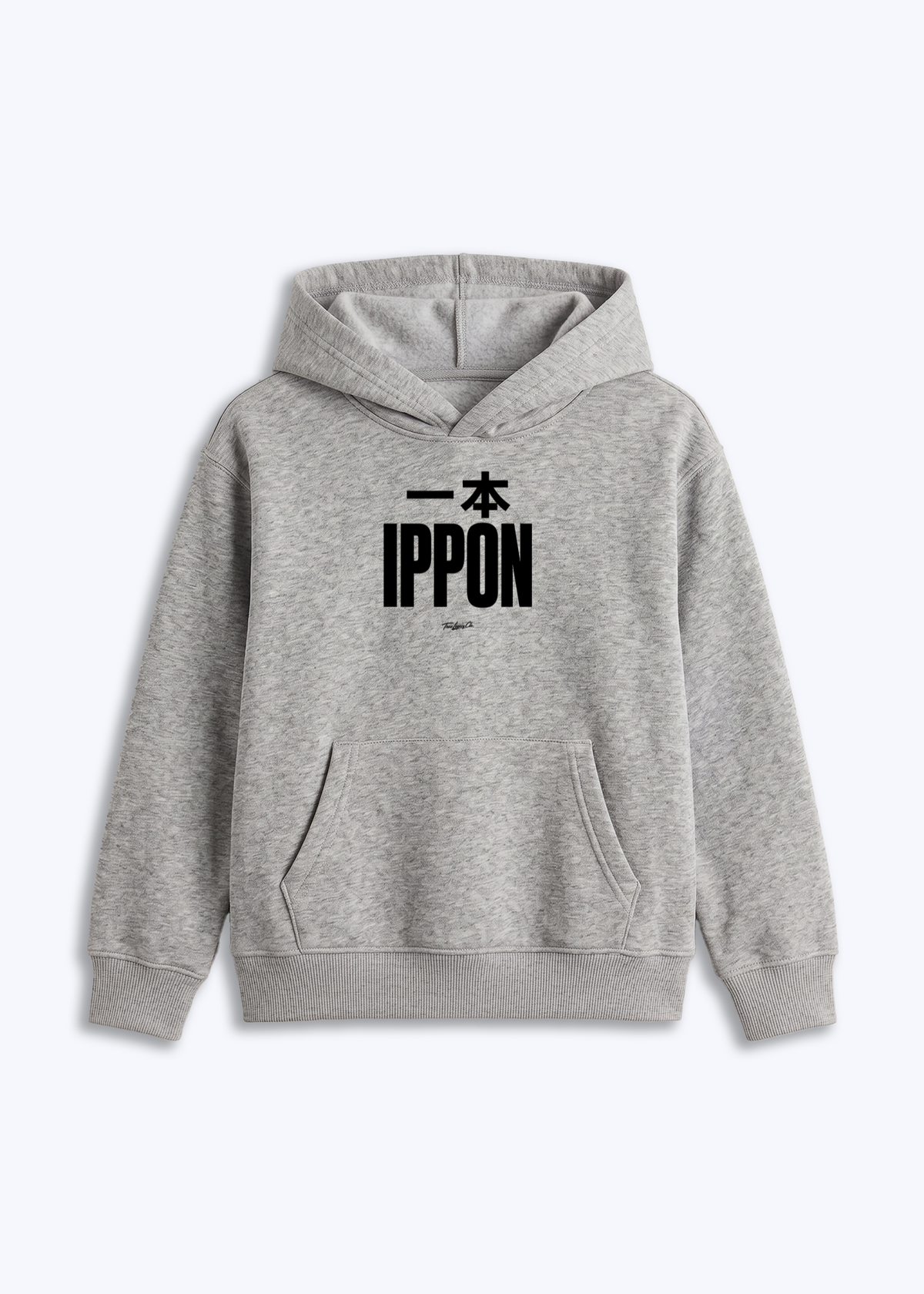 IPPON (CLASSIC) - Kids Hoodie - Grau Front (Designed)