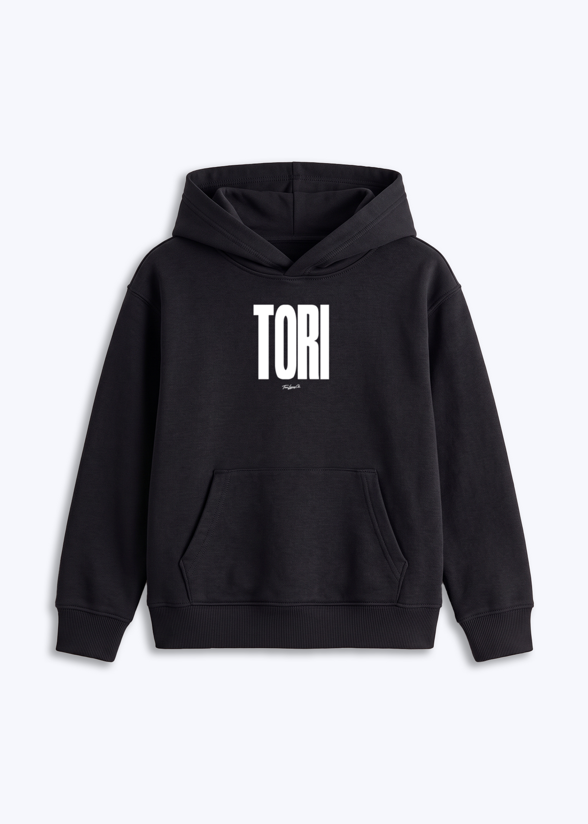 TORI - Kids Hoodie - Schwarz Front (Designed)