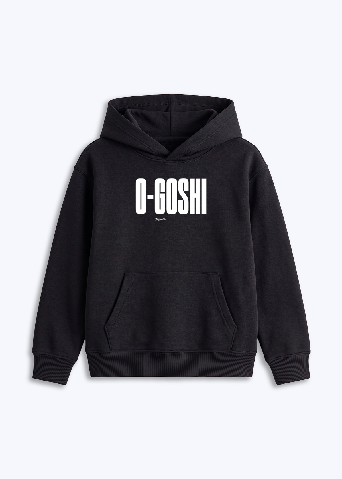 O-GOSHI - Kids Hoodie - Schwarz Front (Designed)