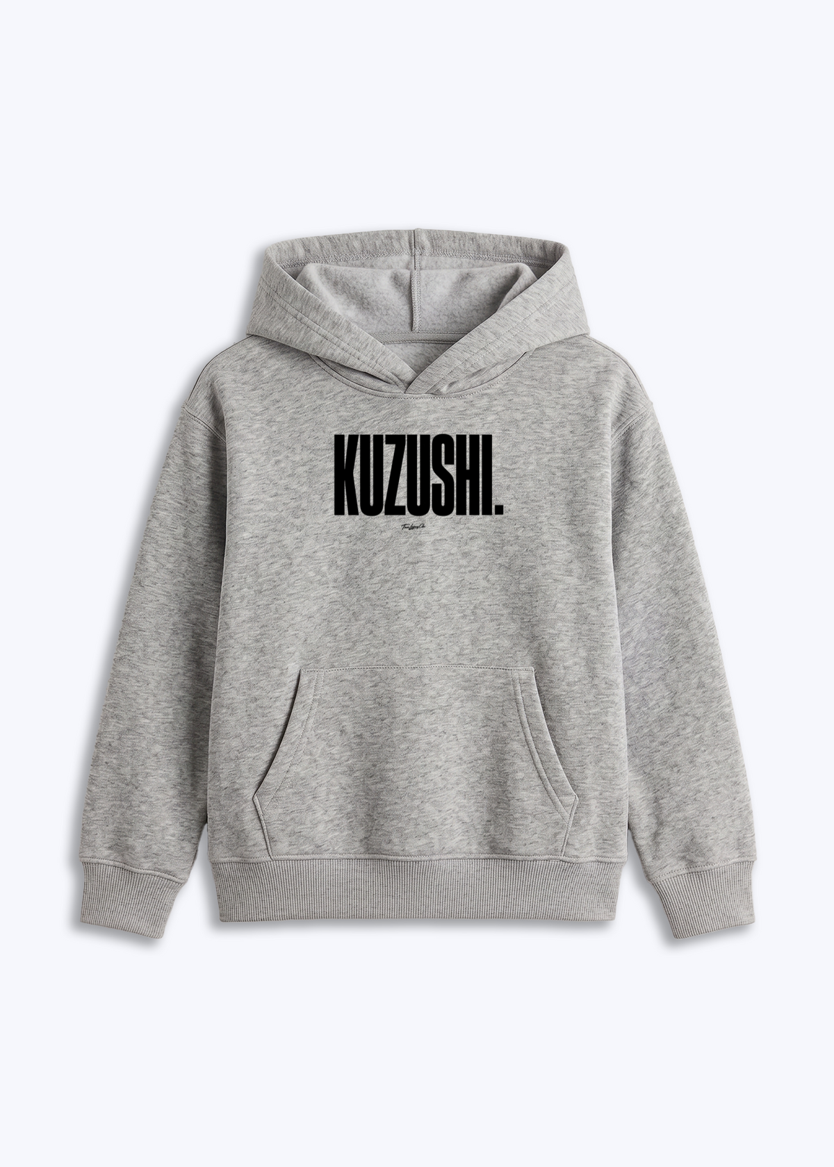 KUZUSHI - Kids Hoodie - Grau Front (Designed)