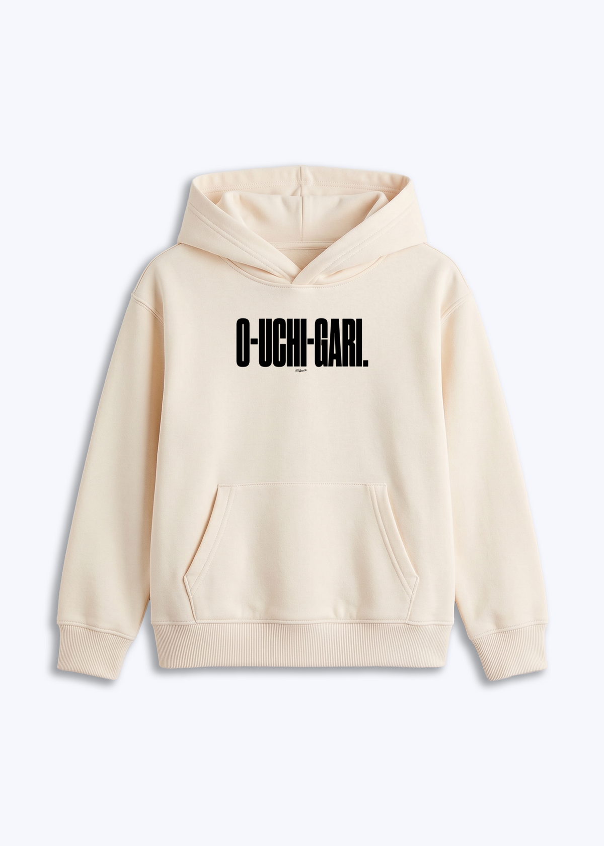 O-UCHI-GARI - Kids Hoodie - Beige Front (Designed)
