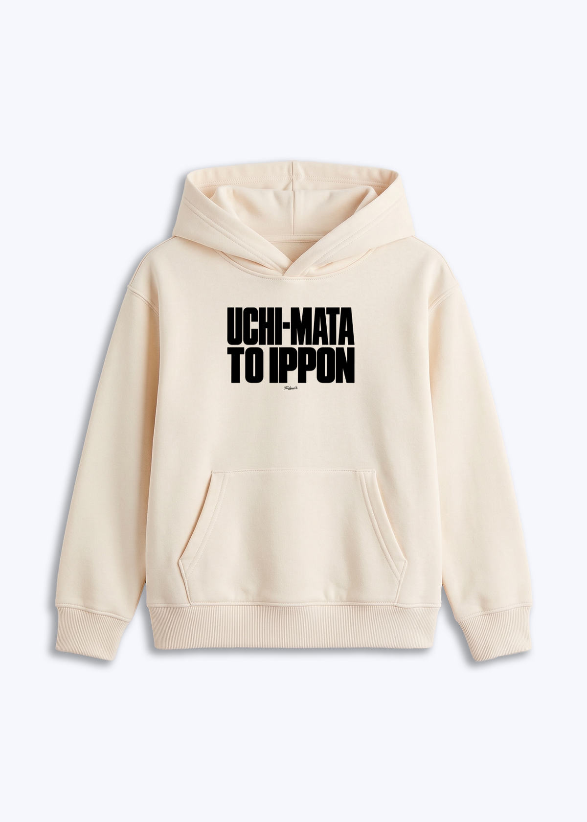 UCHI-MATA TO IPPON - Kids Hoodie - Beige Front (Designed)