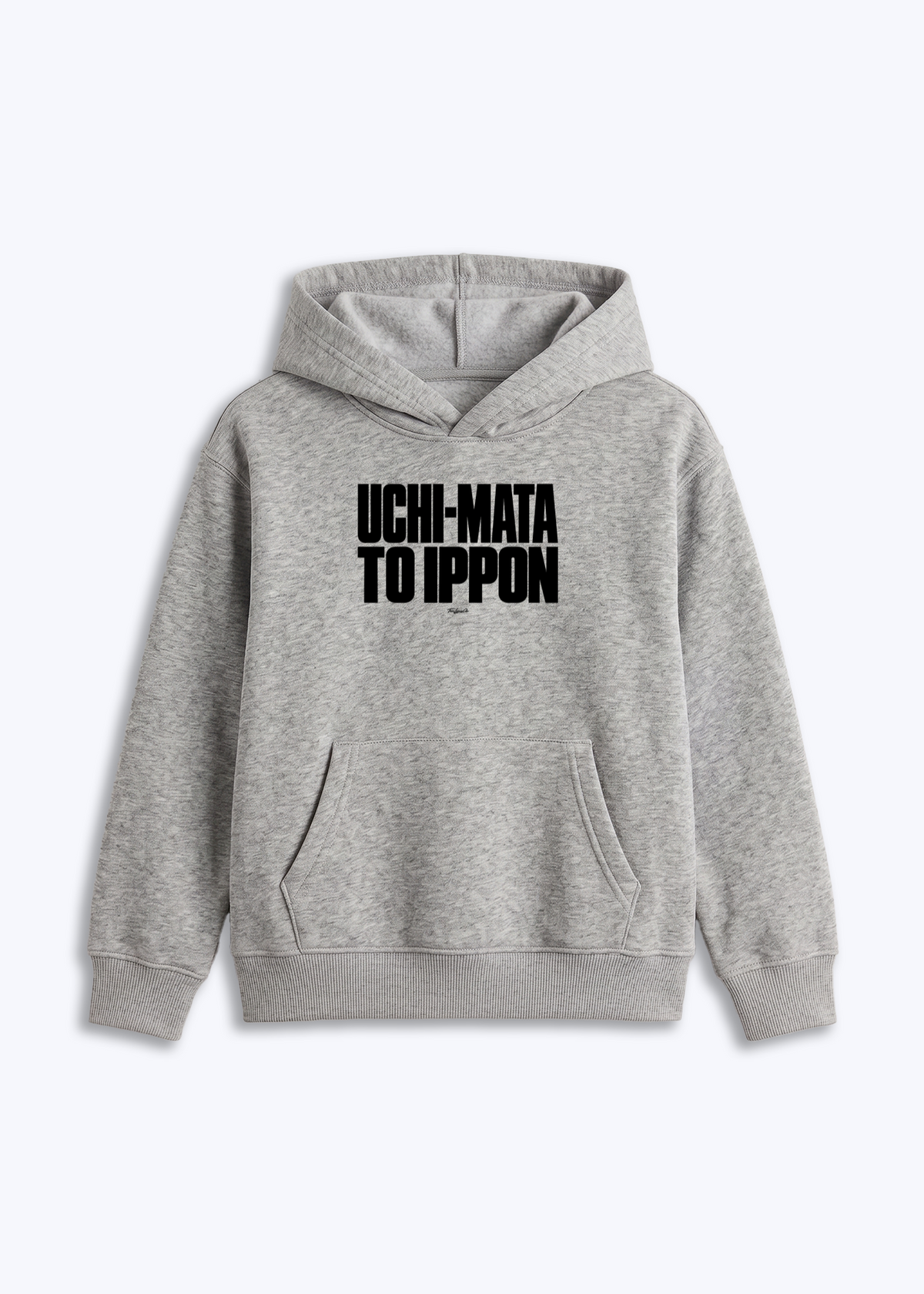 UCHI-MATA TO IPPON - Kids Hoodie - Grau Front (Designed)