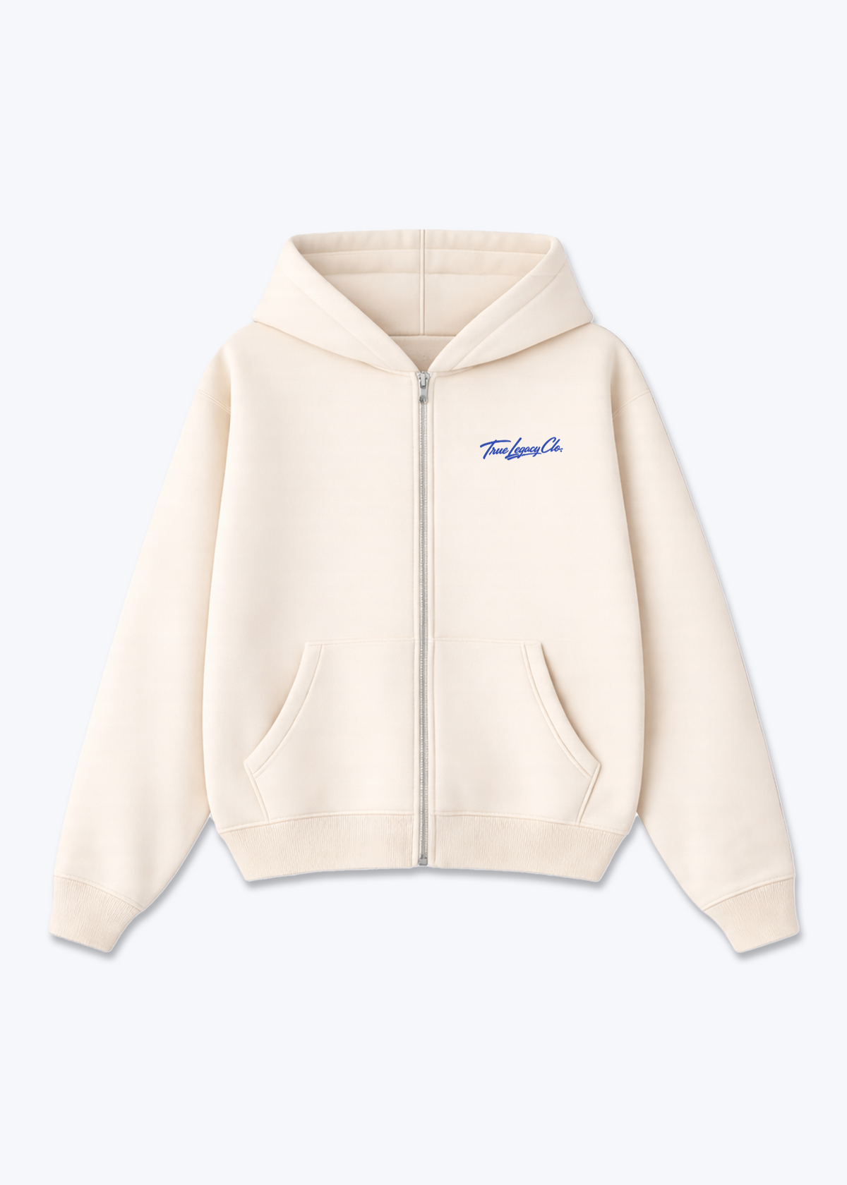 CUSTOM UCHI-MATA - Zip Hoodie - Beige Front (Designed)